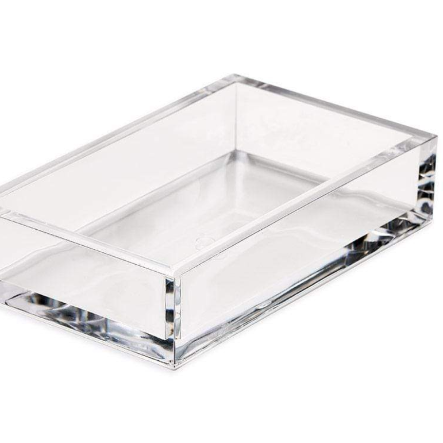 Kvadratisk lack serveringsbricka i akryl i kristallklart