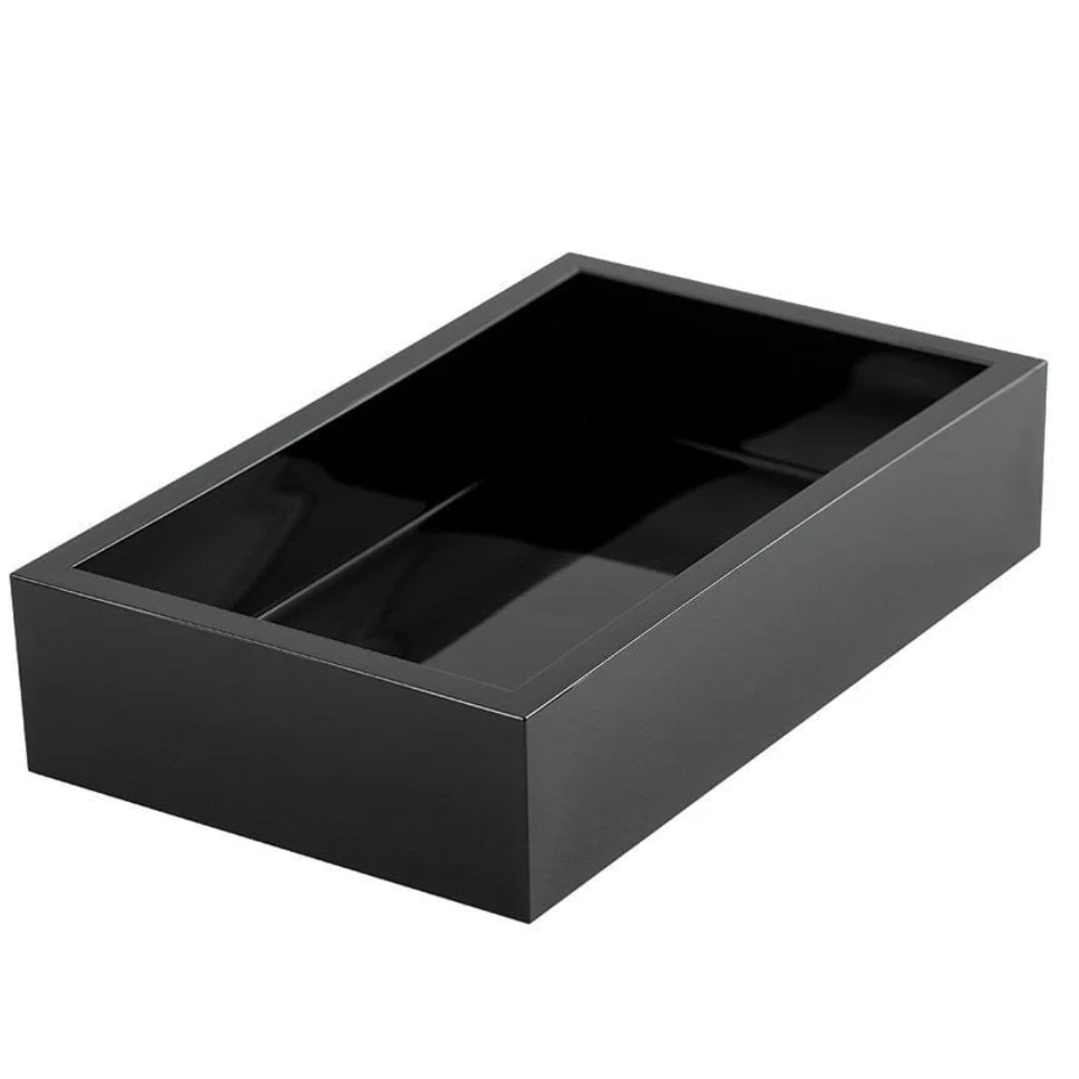 Kvadratisk lack serveringsbricka Svart