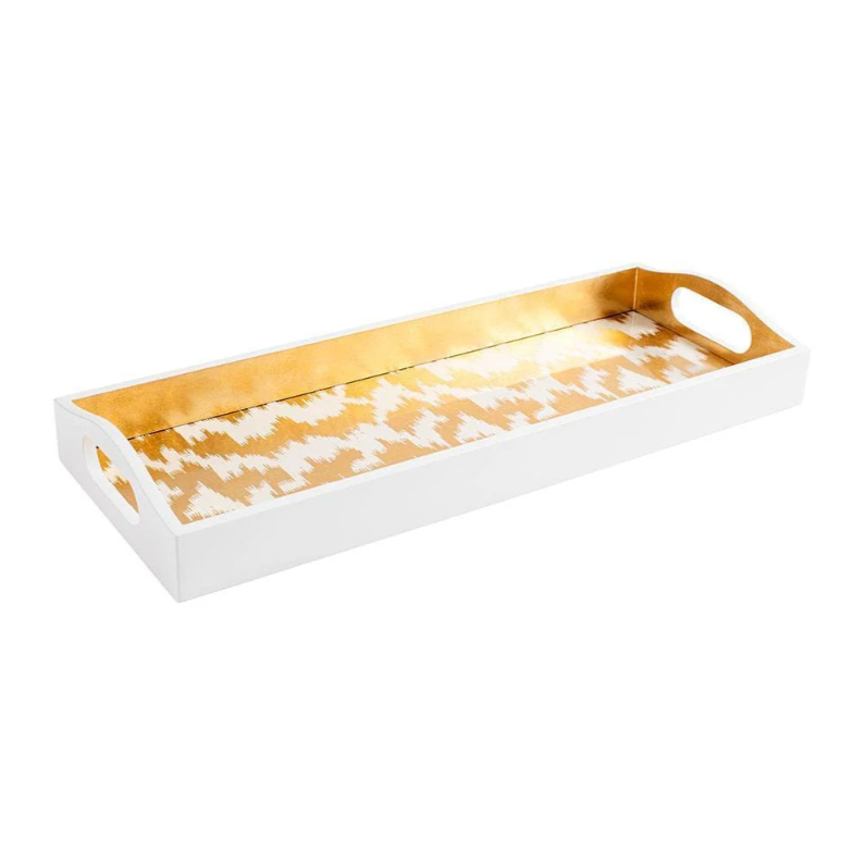 Caspari Serveringsbricka Lack Vit/Guld