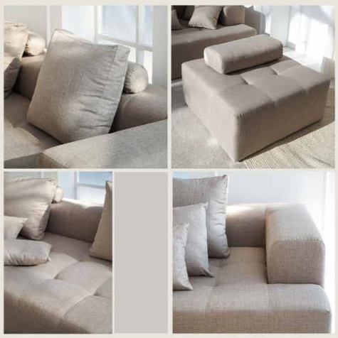 Canggu Soffa 4 –Sits Ljusbeige med fotpall