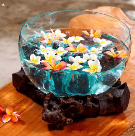 Glasskål med teaktræ