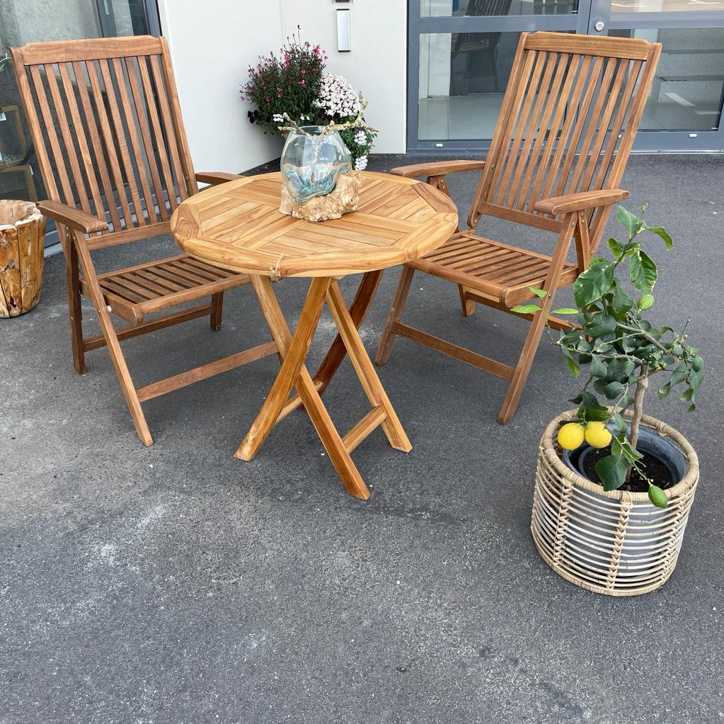 KUDOS Round Folding Table in Teak 70x75H