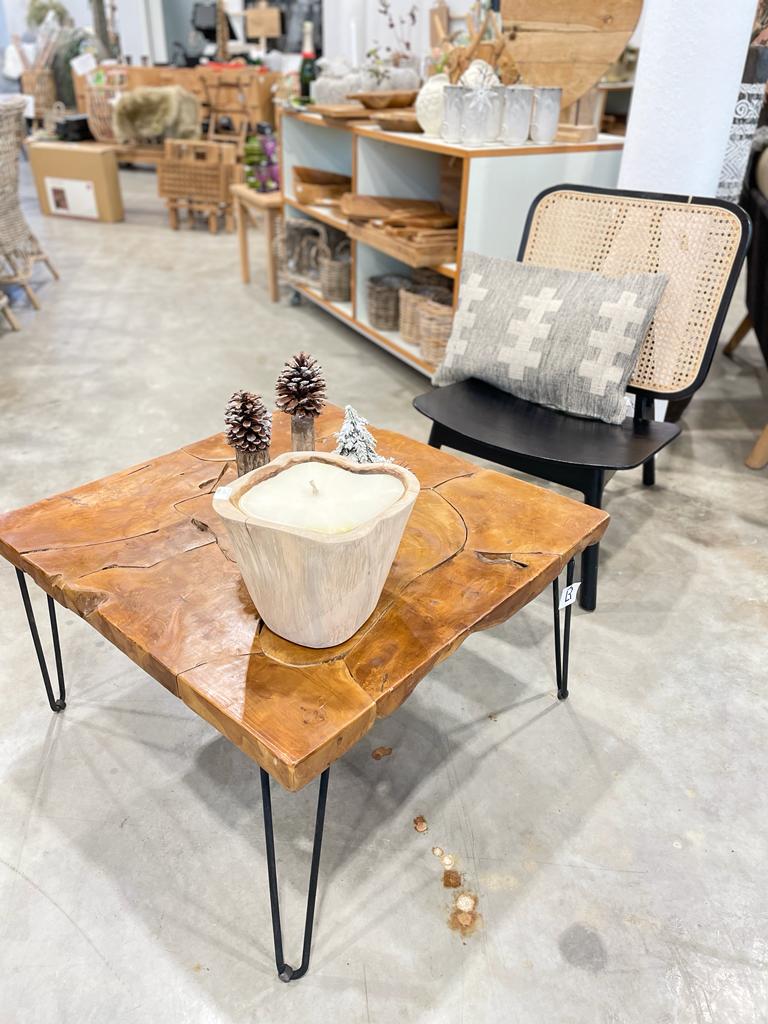 Teak lysestager