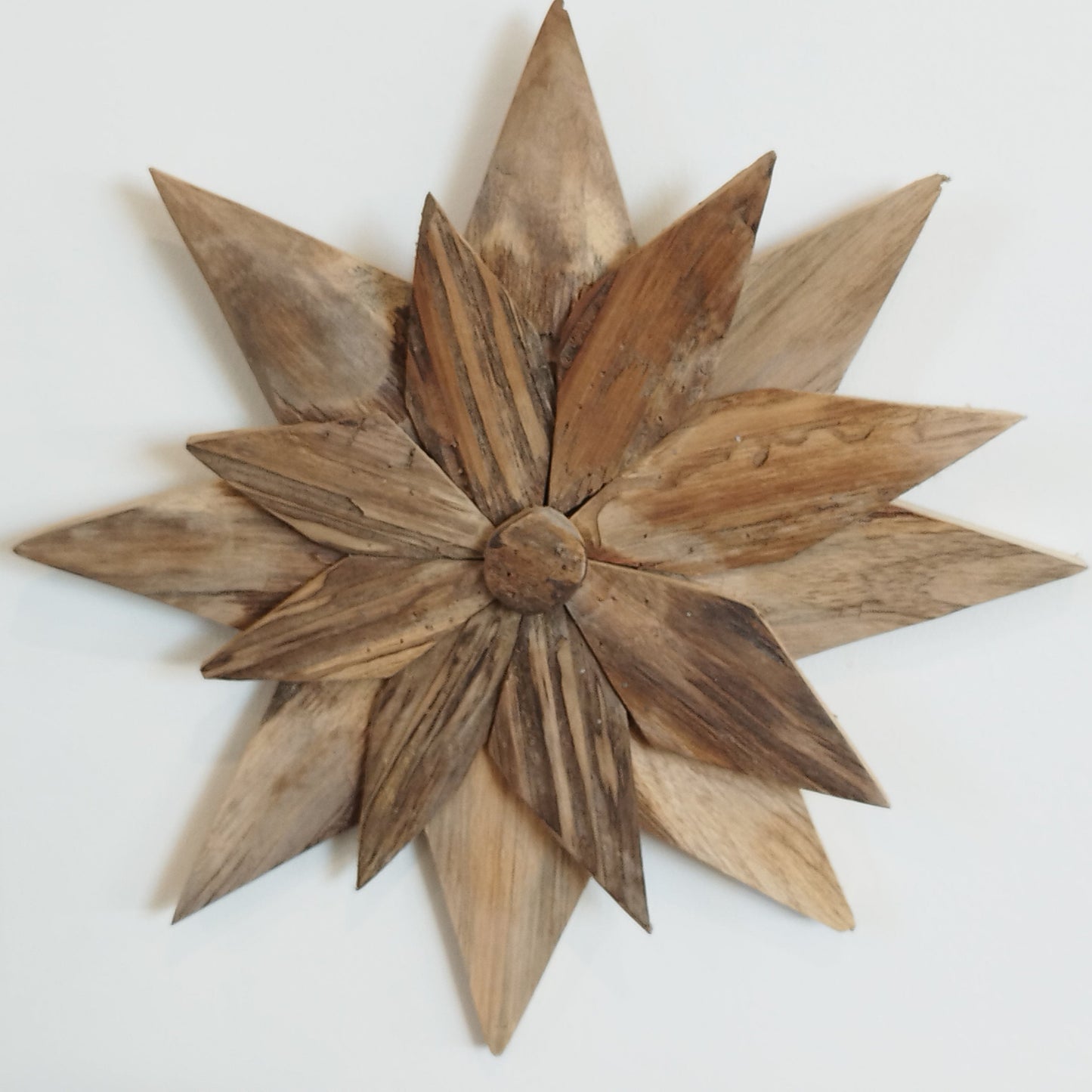 Blomster teak vægdekoration