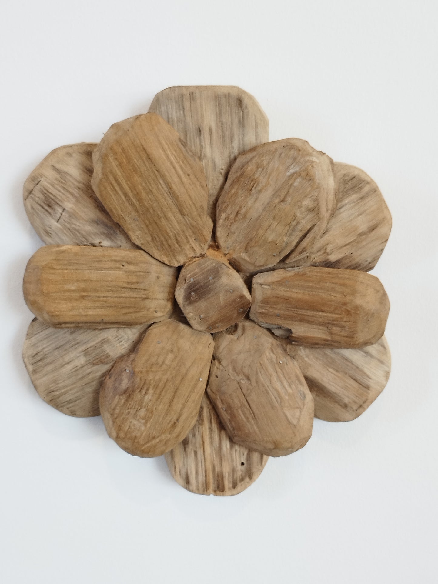 Blomster teak vægdekoration