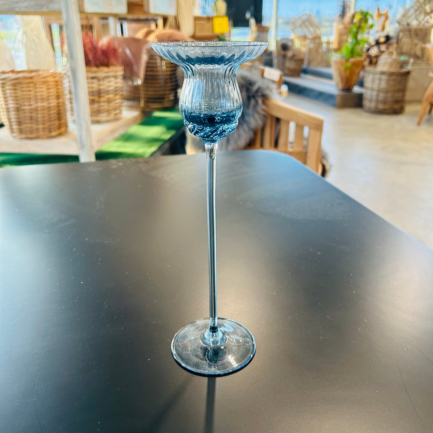 Tulipan Ljusstake, Blå - 25 /30 cm Anna Von Lipa