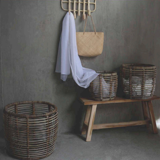 KURV KEENE RATTAN TERNING NATURLIG Ø51/41/33 3STK