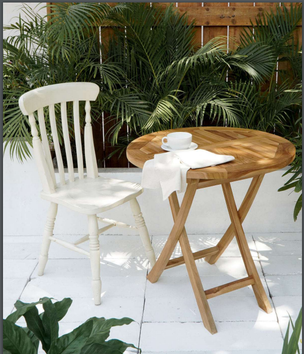 KUDOS Round Folding Table in Teak 70x75H