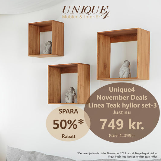 LINEA Vägghyllor Kvadrat Set-3