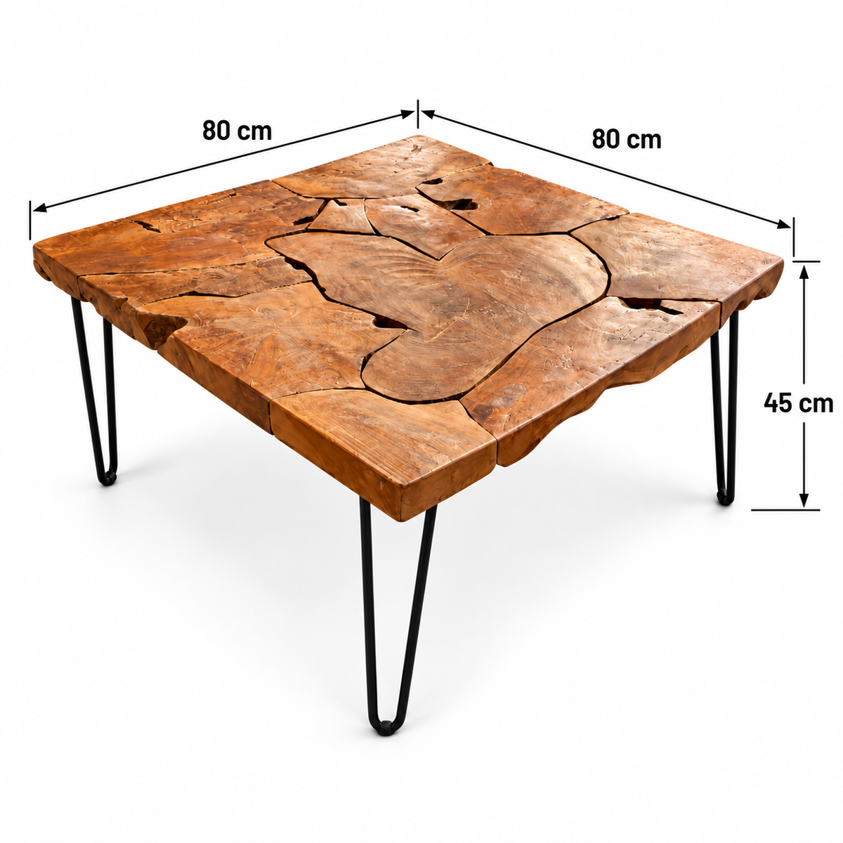 COFFEE Coffee table Teak 80x80 cm