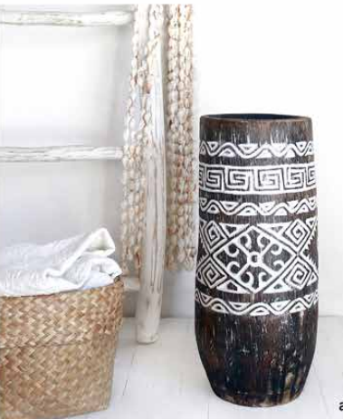 PALM CARVING VASE Height 50 cm