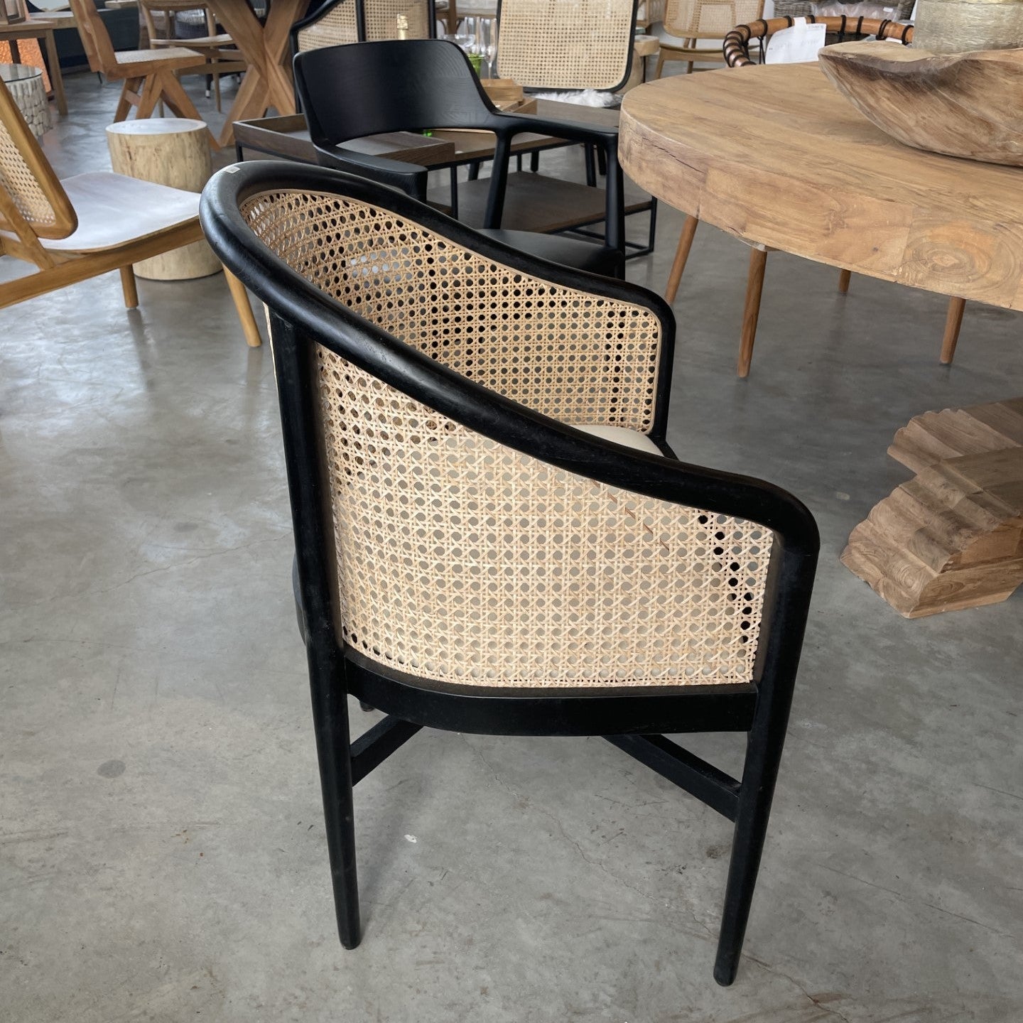 DANISA Teak Armchair with Natural Wicker Rattan – Elegant Armchair for Indoors