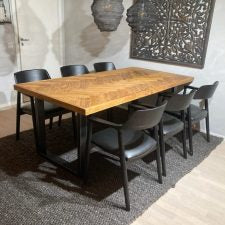 ZIGZAG Fiskbens Matbord i Teak 200 x 100