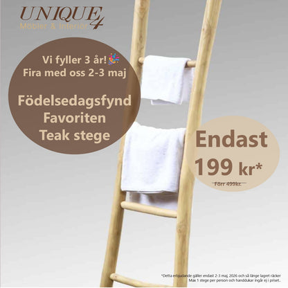 Teak Ladder - Decorative Wooden Ladder in Solid Teak Wood