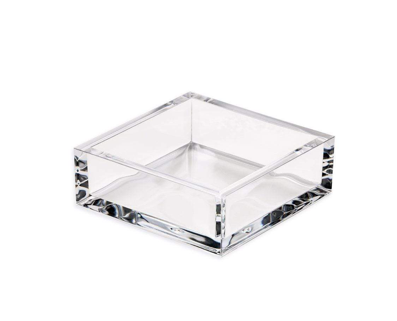 Square lacquer serving tray in acrylic in crystal clear