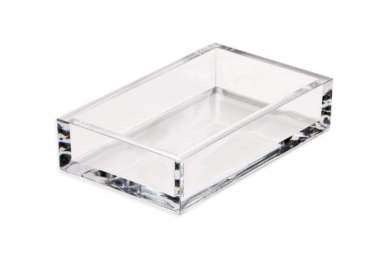 Square lacquer serving tray in acrylic in crystal clear