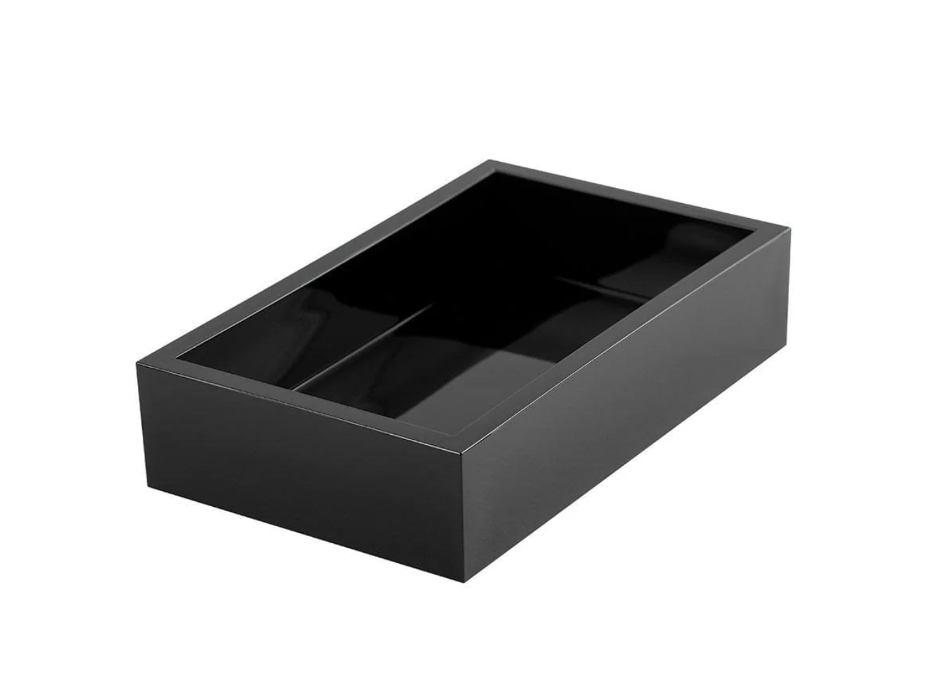 Square lacquer serving tray Black