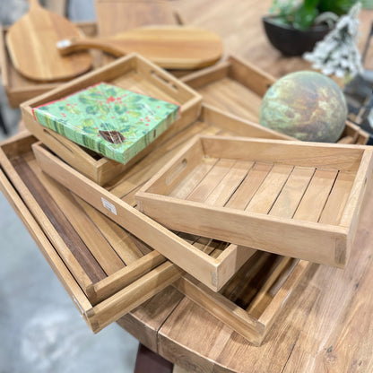 Chil Serveringsbricka teak 3-set