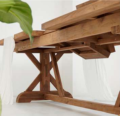 Crossleg Butterfly Matbord i Återvunnet Teakträ – 200–250 cm