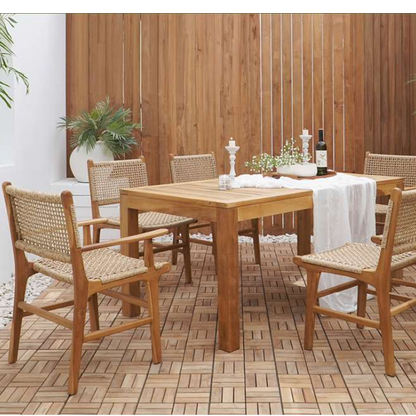 Damar Matstol med Armstöd - Teak & Rotting för Uteplatsen