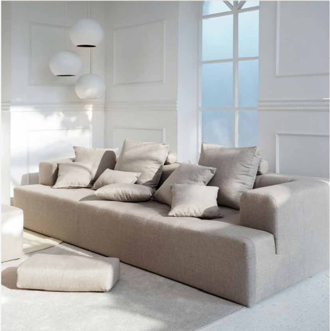 Canggu Soffa 4 –Sits Ljusbeige med fotpall