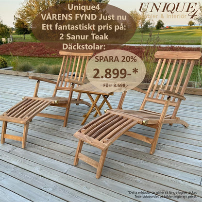 Sommertilbud Sanur Teak liggestole duo sæt