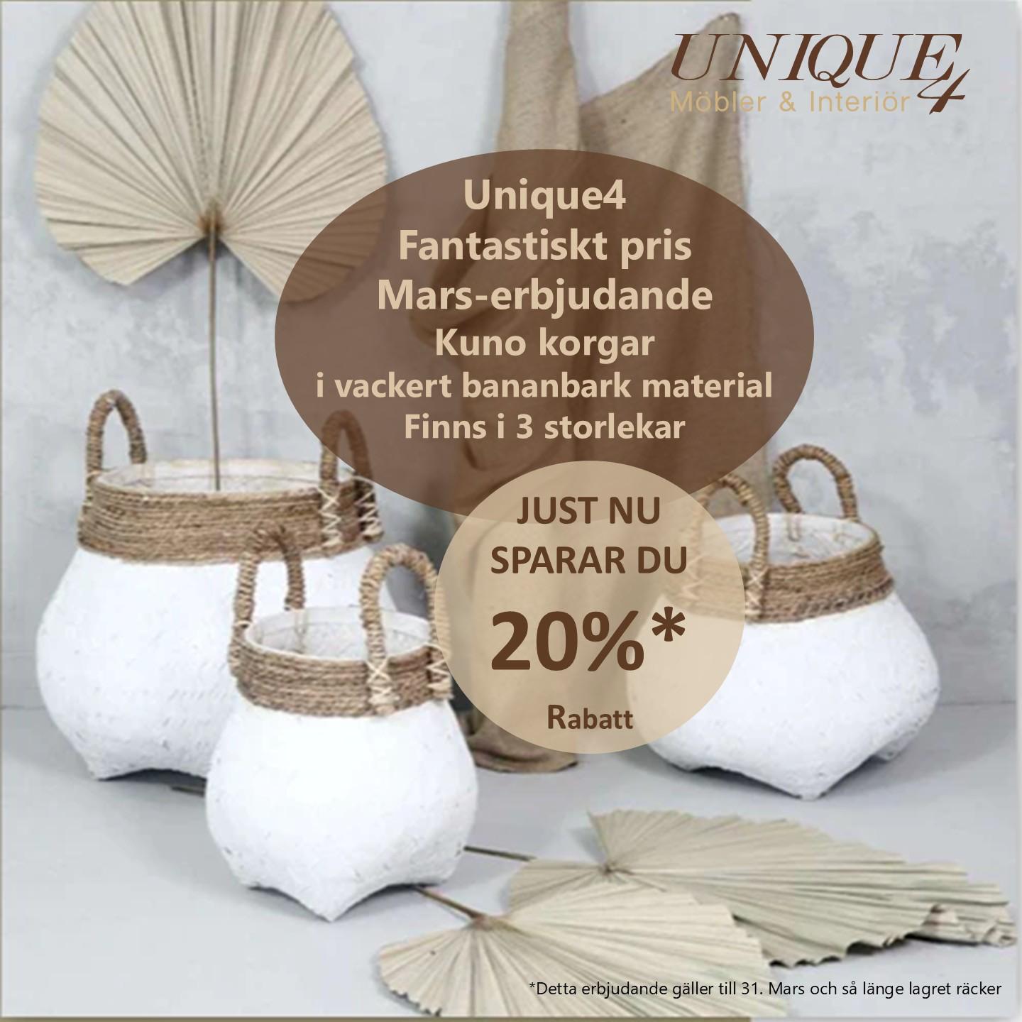 KUNO Opbevaringskurve Sæt med 3 - Håndflettet Bananbark