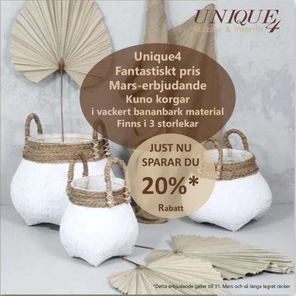 KUNO Opbevaringskurve Sæt med 3 - Håndflettet Bananbark