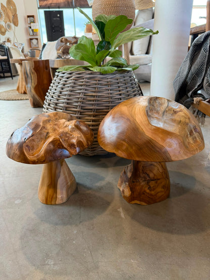 Jamur Dekorationssvampar i Teak – Handgjord Inredning
