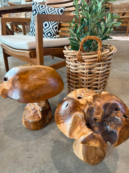 Jamur Dekorationssvampar i Teak – Handgjord Inredning