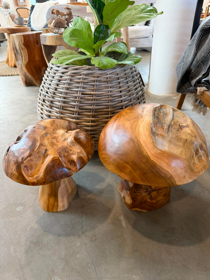 Jamur Dekorationssvampar i Teak – Handgjord Inredning