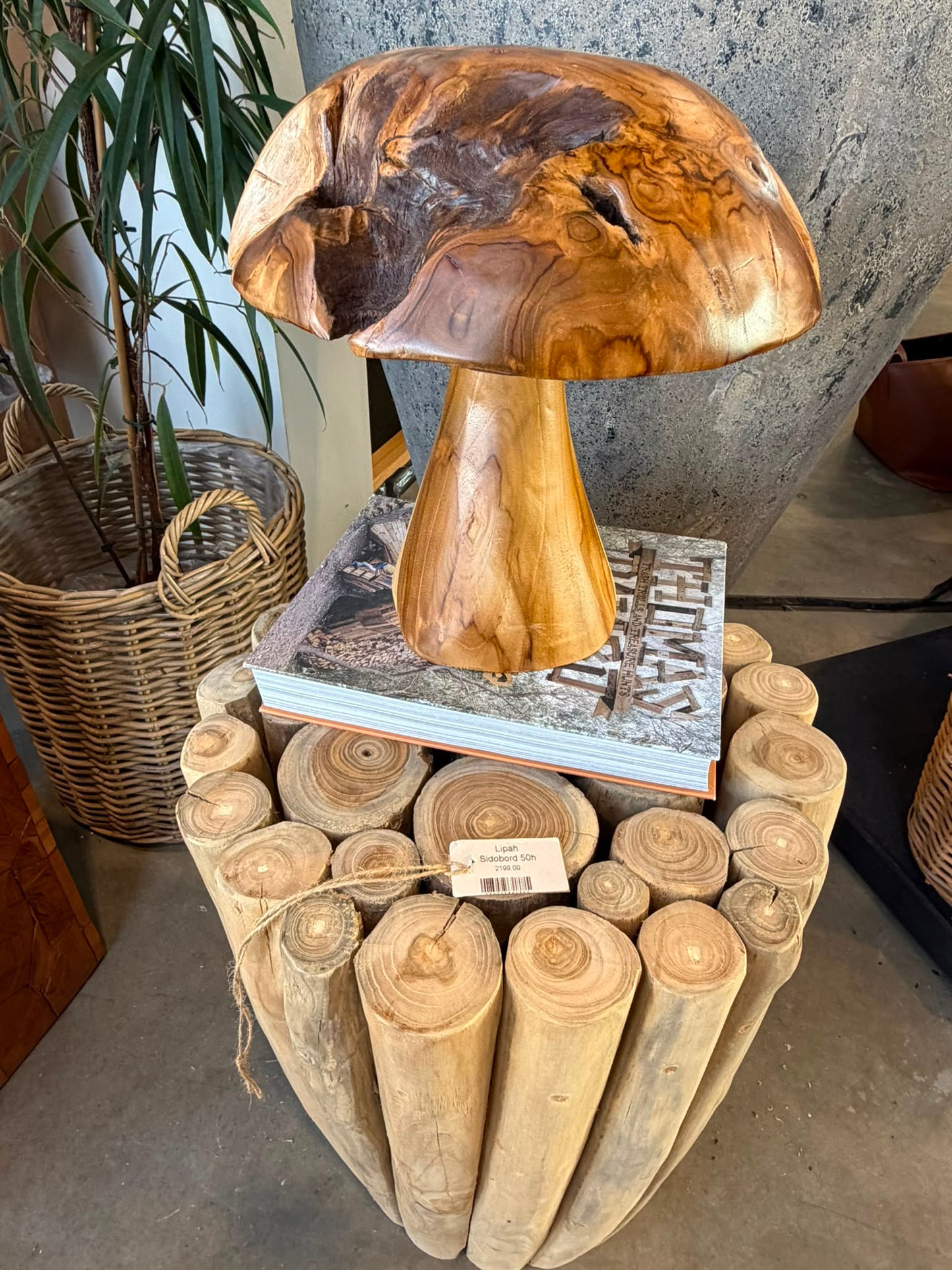 Jamur Dekorationssvampar i Teak – Handgjord Inredning