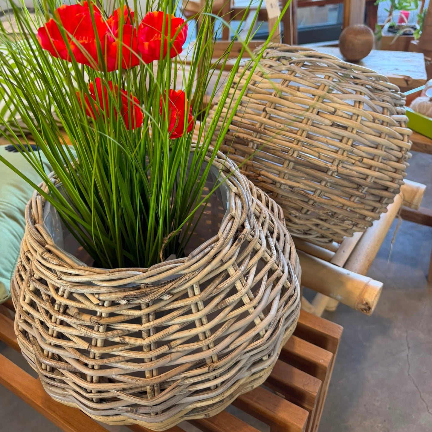 Athena Eleganta Korgar i Kubu Rattan – Set om 2 Natur