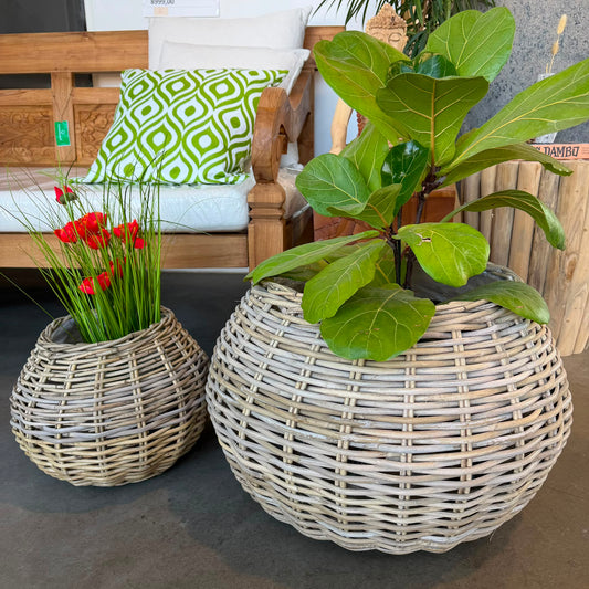Athena Eleganta Korgar i Kubu Rattan – Set om 2 Natur