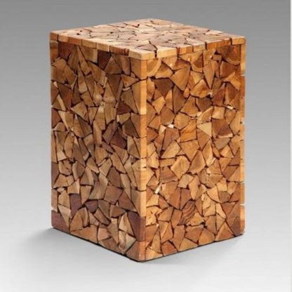 AGLIA skammel teak mosaik 30x30 cm
