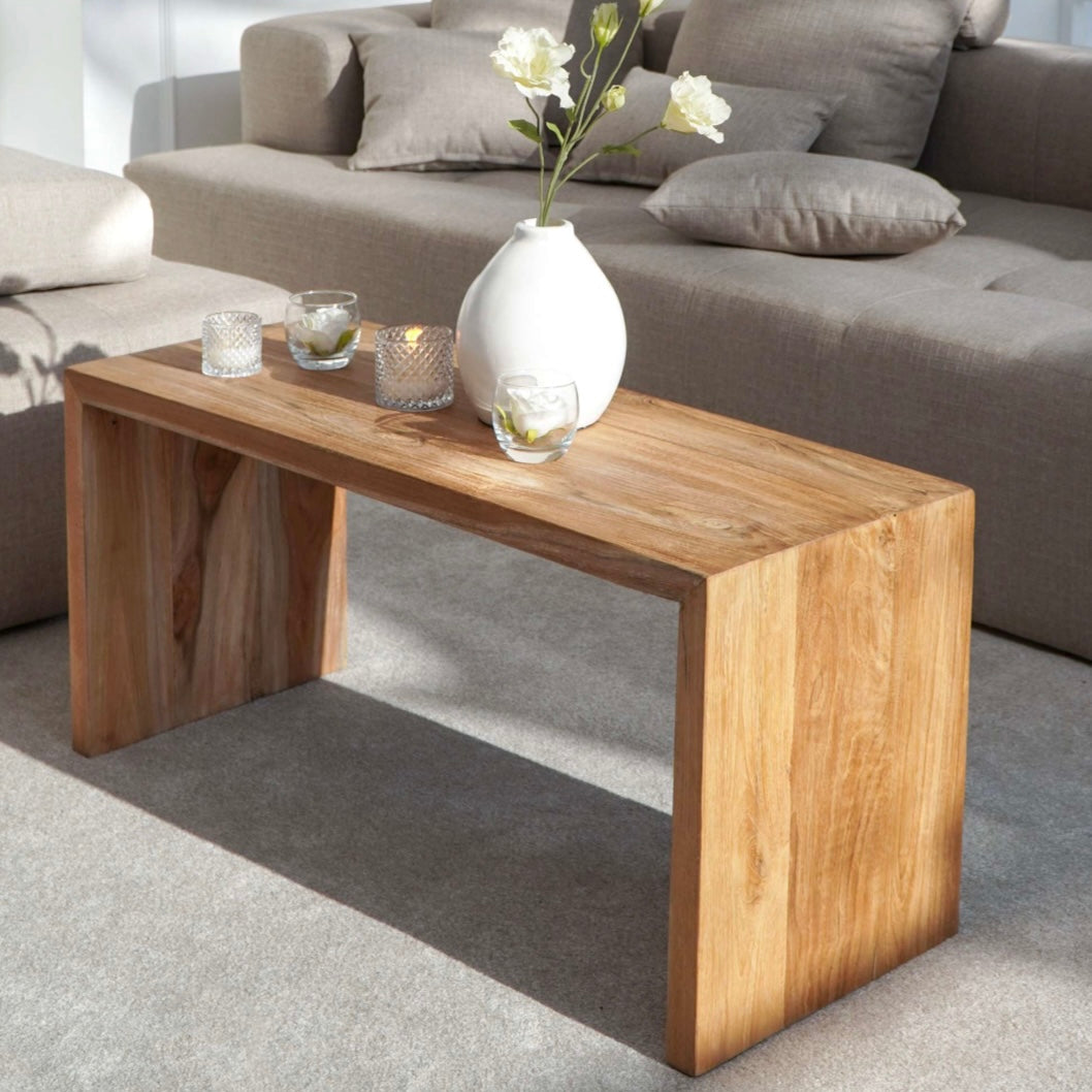 Tabanan Soffbord Massiv Teak – Rustik Design 80/100 cm