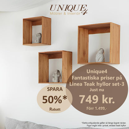 LINEA Vägghyllor Kvadrat Set-3