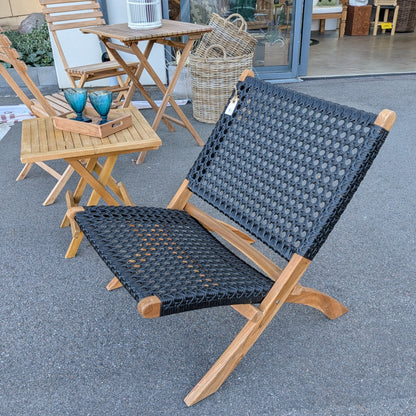 Denise Fällbar Loungestol i Teak & Rep – Premium Design