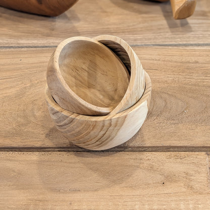 Bali Teak Godisskålar – Set om 3 | Handgjorda i Teak