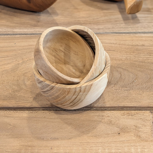 Bali Teak Godisskålar – Set om 3 | Handgjorda i Teak