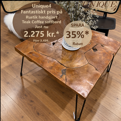COFFEE Soffbord Teak 80x80 cm