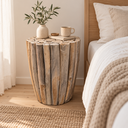 LIPAH Sidobord Återvunnet Teak - Hållbart Träbord Handgjort