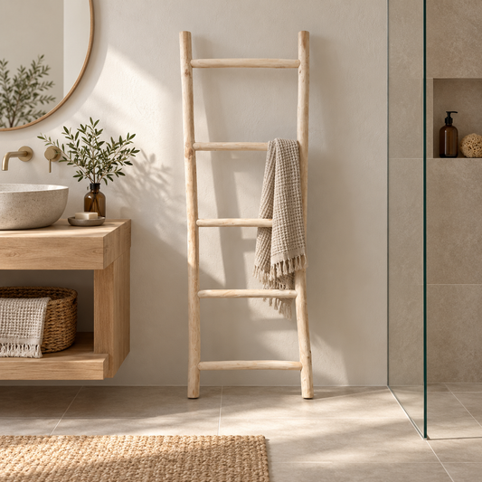 Teak Ladder - Decorative Wooden Ladder in Solid Teak Wood