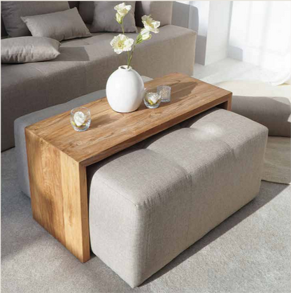 Tabanan Soffbord Massiv Teak – Rustik Design 80/100 cm