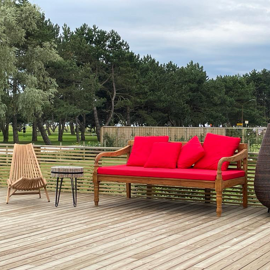 WILLIAM Soffa i Mahogny – Dagbädd 200cm med 6 Kuddar & Madrass