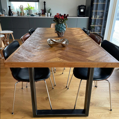 ZIGZAG Fiskbens Matbord i Teak 200 x 100